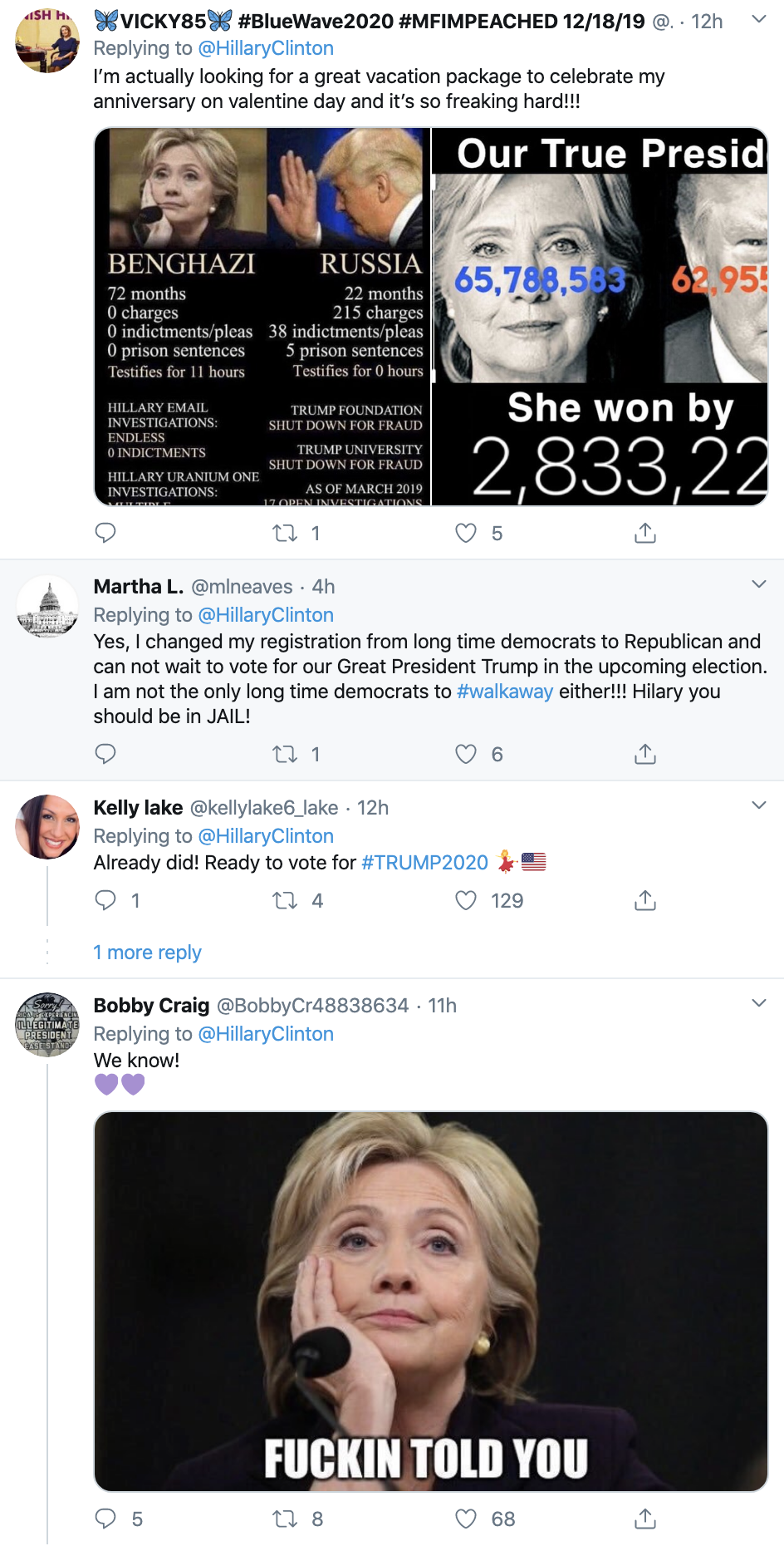 Screen-Shot-2020-02-05-at-8.21.56-AM Hillary Trolls Trump During SOTU Like A Real Leader Corruption Featured Hillary Clinton Politics Top Stories 
