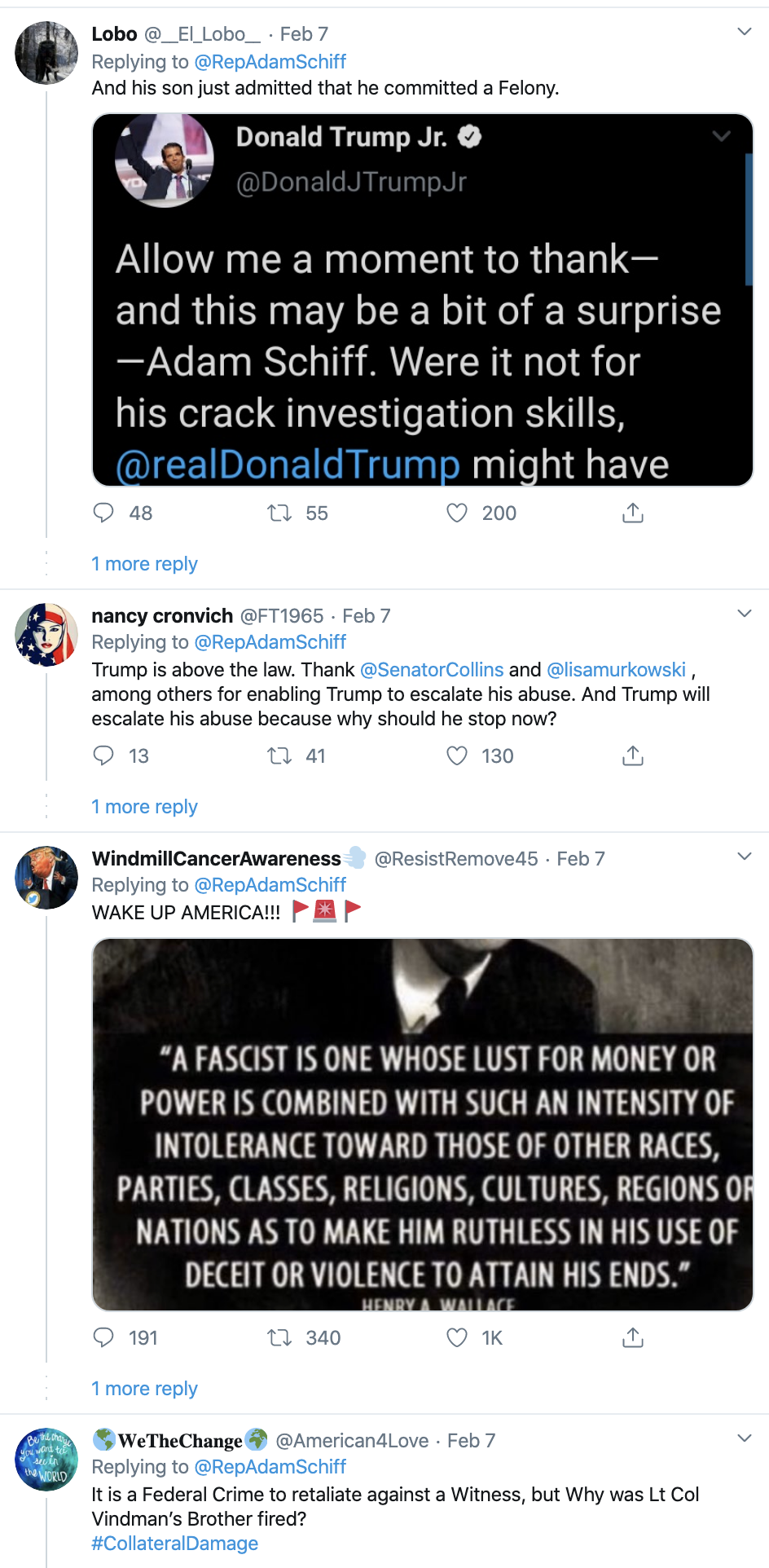 Screen-Shot-2020-02-09-at-10.32.44-AM Schiff Shames Trump Over Col Vindman With Weekend Twitter Take-Down Corruption Crime Featured Politics Top Stories 