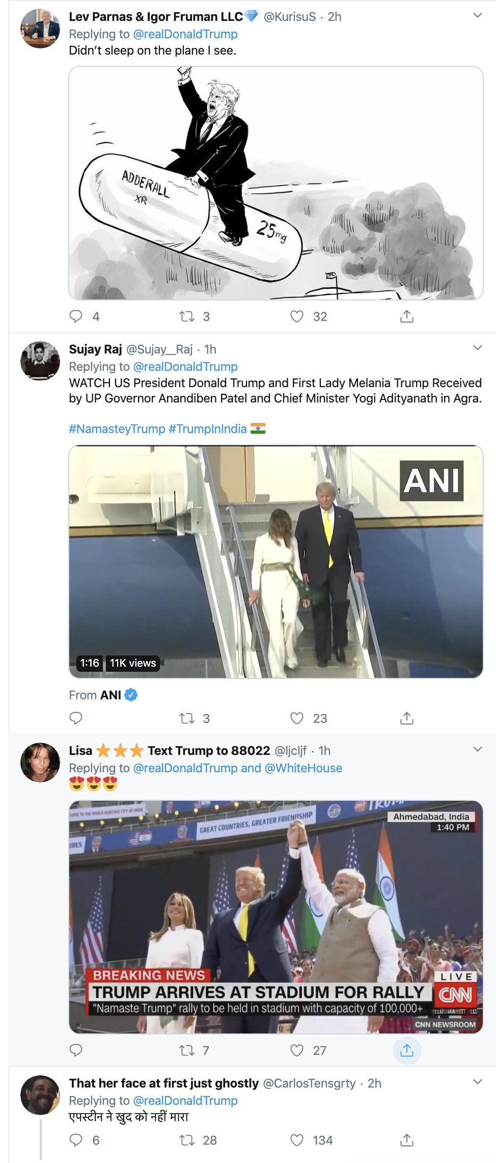 Screen-Shot-2020-02-24-at-7.19.41-AM Trump Tweets Arrival In India & Gets Mocked Online Donald Trump Featured Foreign Policy Politics Top Stories 