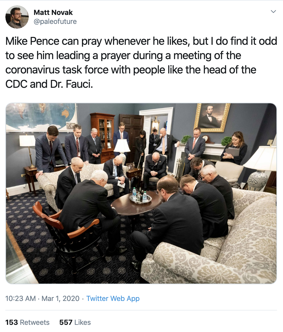 Screen-Shot-2020-03-02-at-2.13.16-PM Photo Of Pence's Coronavirus Team Gets People Mad Featured Healthcare Politics Religion Top Stories 