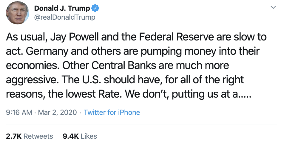 Screen-Shot-2020-03-02-at-9.34.05-AM Trump Attacks The Fed During Monday Defensive Strike Featured Healthcare National Security Politics Top Stories 