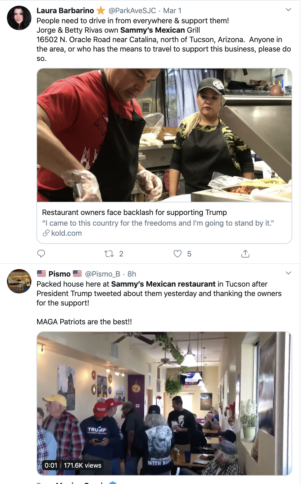 Screen-Shot-2020-03-03-at-8.59.01-AM Trump-Endorsed Restaurant Owners Hit With Backlash Economy Election 2020 Featured Politics Top Stories 
