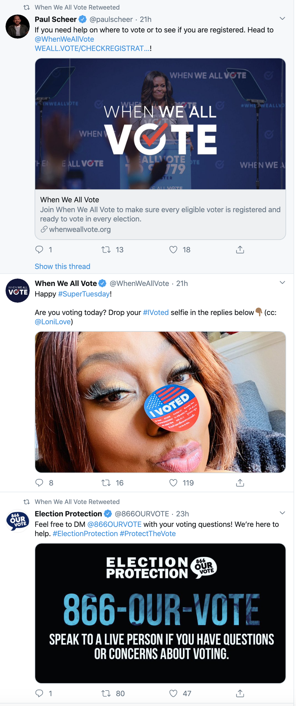 Screen-Shot-2020-03-04-at-8.33.19-AM Michelle Obama Tweets Surprise Post Super Tuesday Message To Democrats Domestic Policy Election 2020 Featured Politics Top Stories 