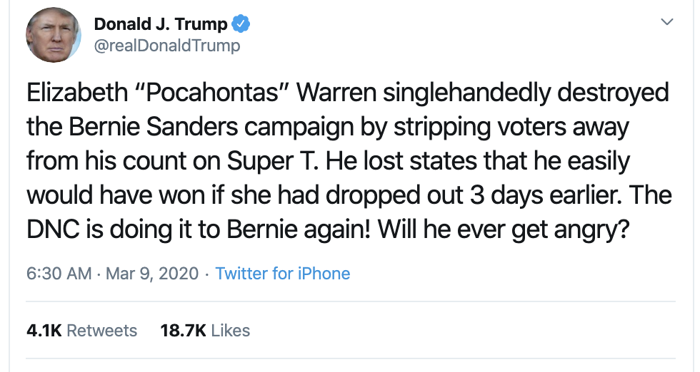 Screen-Shot-2020-03-09-at-7.22.02-AM Trump Suffers 9-Tweet Emotional Collapse As Stock Market Collapses 1800 Points Election 2020 Featured Healthcare Politics Top Stories 