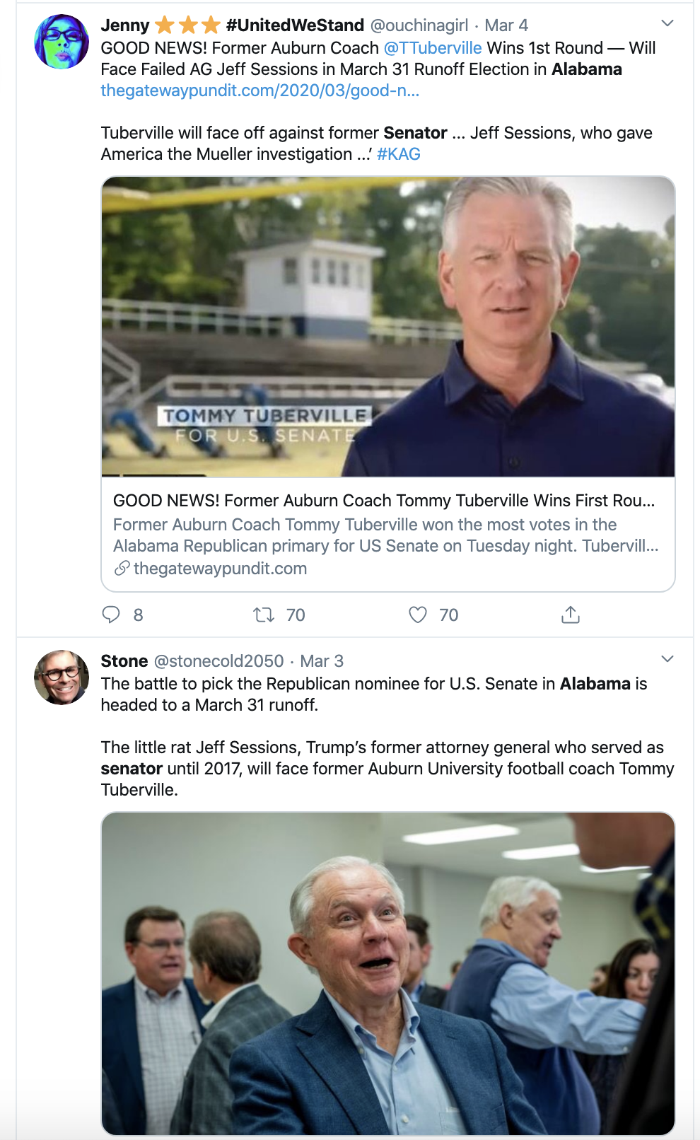 Screen-Shot-2020-03-10-at-8.50.34-AM Jeff Sessions' Senate Primary Opponent Surges Past Him Domestic Policy Election 2020 Featured Politics Top Stories 