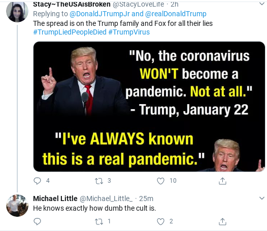 Screenshot-2020-03-20-at-12.56.34-PM Trump Jr. Launches Gross Twitter Rant As COVID-19 Rages Donald Trump Politics Social Media Top Stories 