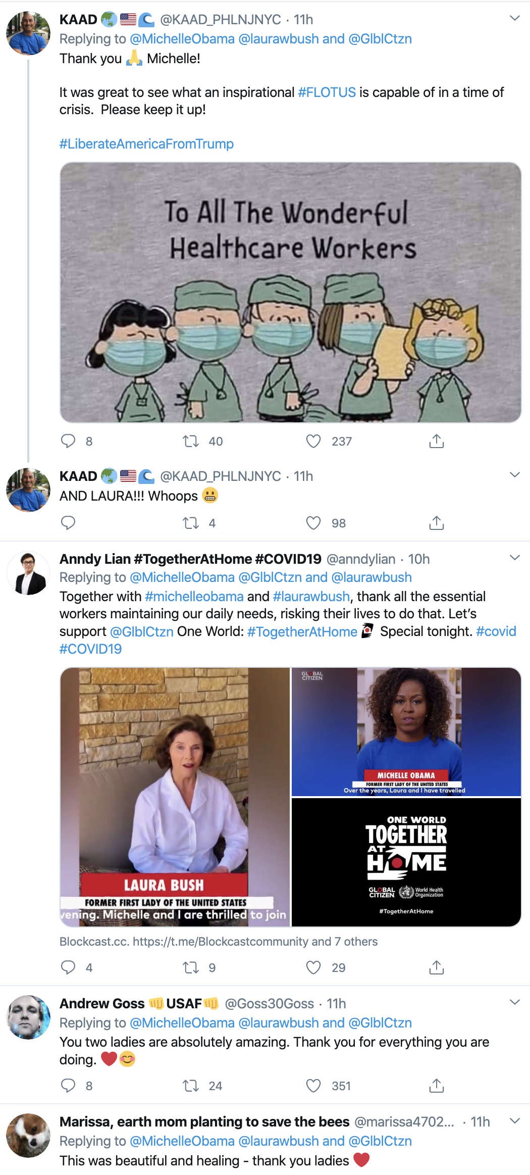 Screen-Shot-2020-04-19-at-9.07.33-AM Laura Bush & Michelle Obama Show Up Melania With Corona Response To America Featured Healthcare Politics Top Stories Women's Rights 