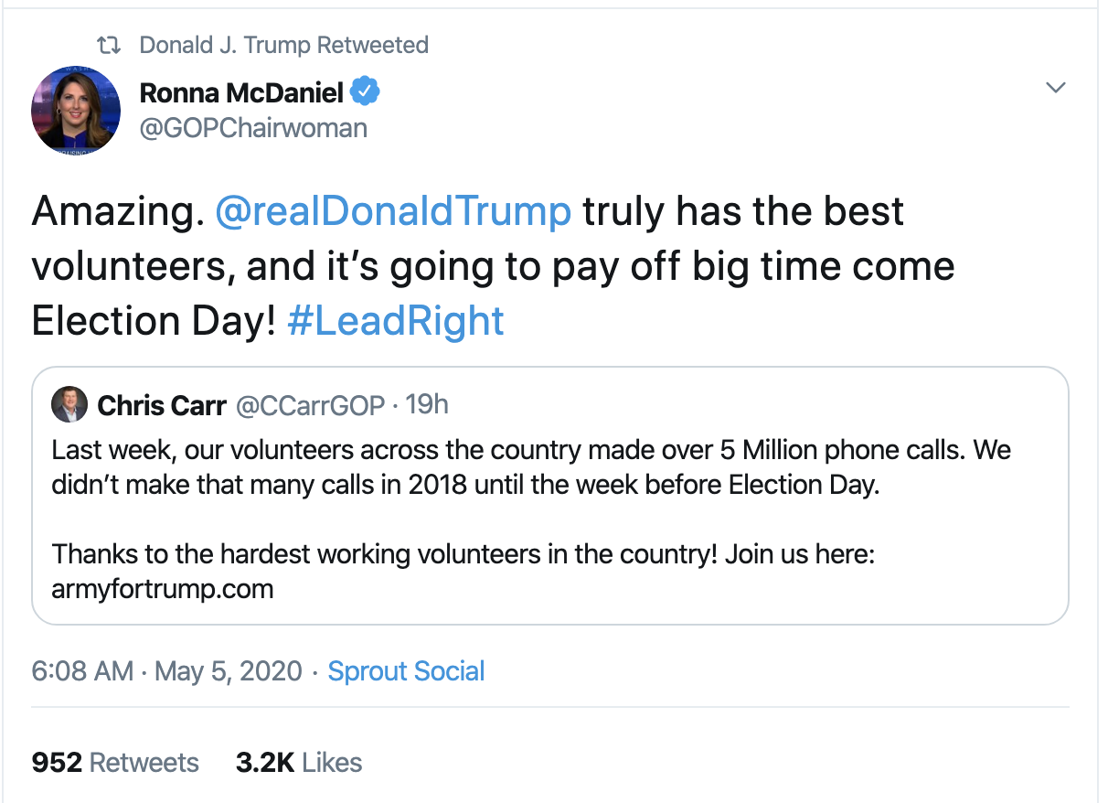 Screen-Shot-2020-05-05-at-7.32.32-AM Excited Trump Tweets About Early Reopen & Gets Bashed Coronavirus Election 2020 Featured Politics Top Stories 