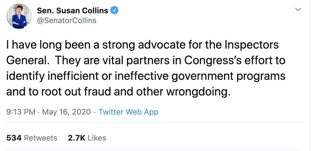 Screen-Shot-2020-05-17-at-7.55.51-AM Susan Collins Defects From Trump With Fiery Weekend Rebuke Corruption Election 2020 Featured Politics Top Stories 