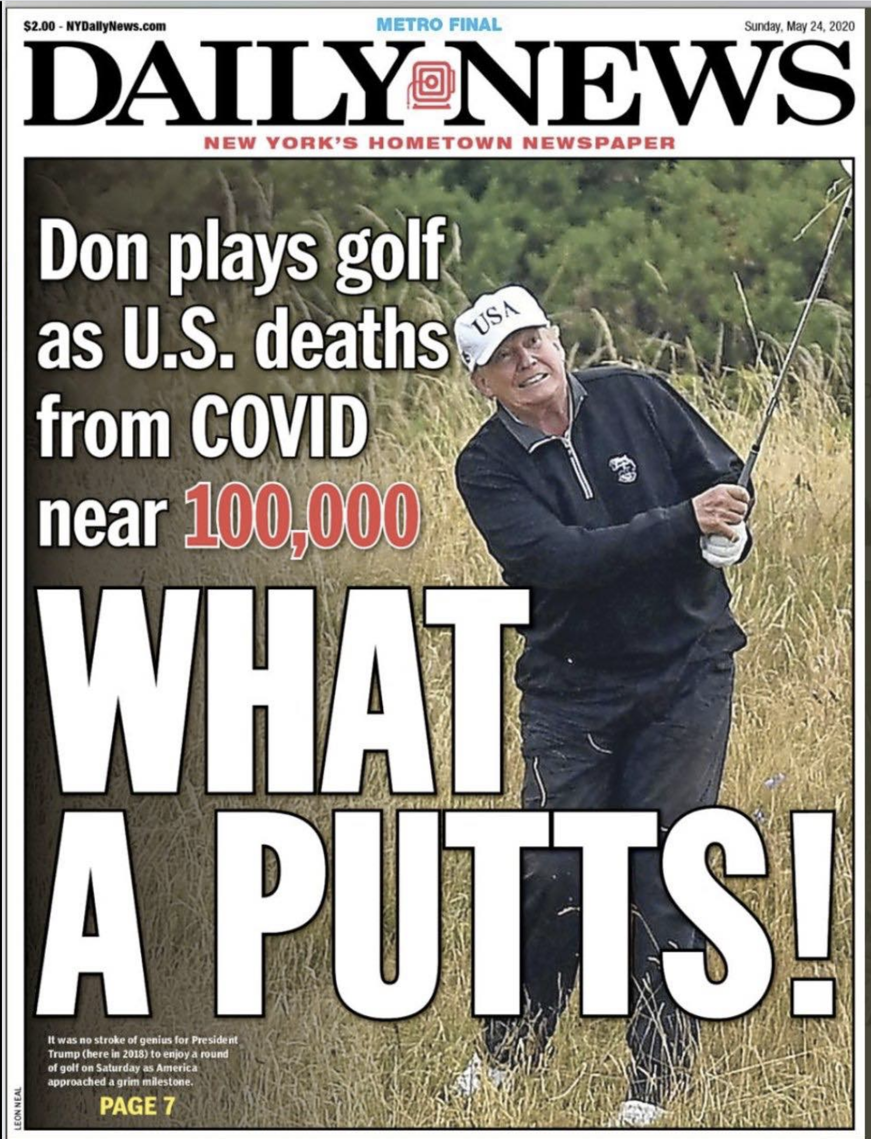 Screen-Shot-2020-05-24-at-9.03.35-AM 'New York Daily News'  Sunday Cover Humiliates Donald Trump Coronavirus Featured Politics Sports Top Stories 