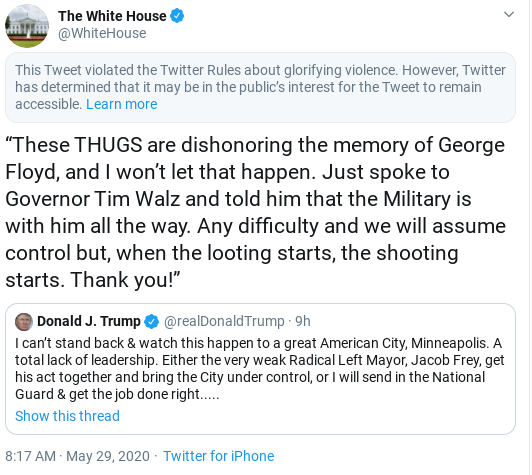Screenshot-2020-05-29-at-10.25.08-AM Official White House Twitter Account Hijacked By Donald Trump Donald Trump Politics Social Media Top Stories 