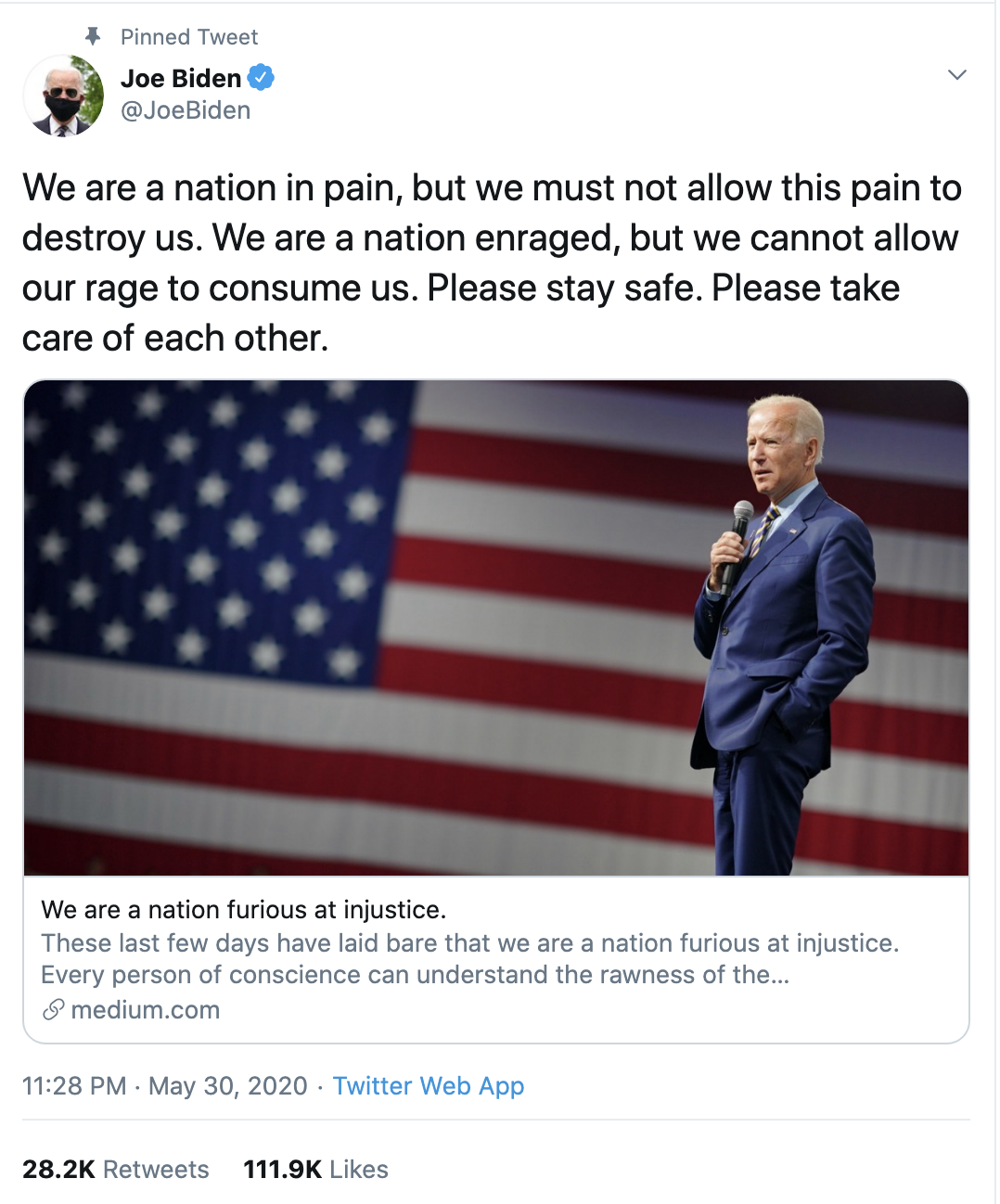 Screen-Shot-2020-06-08-at-1.27.50-PM Biden Tweets Monday Message Calling For Red & Blue To Unite Election 2020 Featured History Politics Top Stories 