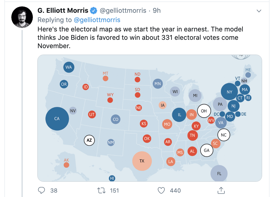 Screen-Shot-2020-06-11-at-3.24.20-PM Prestigious Electoral College Prediction Model Shows 100+ Point Blowout Election 2020 Featured Politics Polls Top Stories 