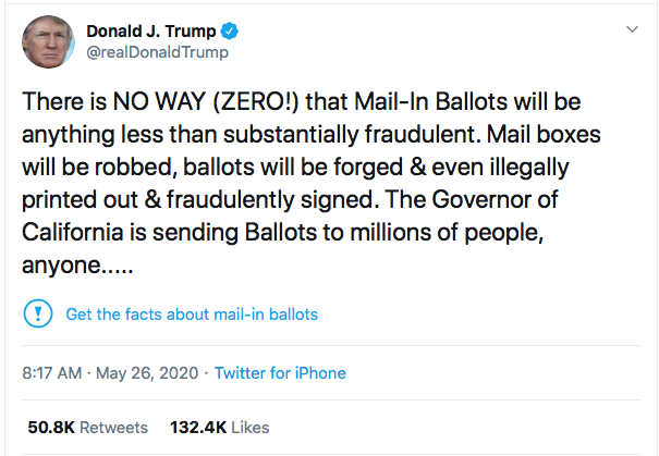 Screen-Shot-2020-06-19-at-9.05.46-AM Trump Has 'Vote-By Mail' Meltdown During Friday  Morning Freak-Out Donald Trump Election 2020 Featured Politics Top Stories 