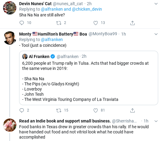Screenshot-2020-06-21-at-4.23.58-PM Al Franken Master-Trolls Trump Over Tulsa Rally Size Donald Trump Politics Social Media Top Stories 