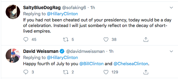 Screen-Shot-2020-07-04-at-11.23.31-AM Hillary Tweets 4th Of July Message To Reject GOP, Vote, & Be Happy Donald Trump Featured Hillary Clinton Politics Top Stories Twitter 