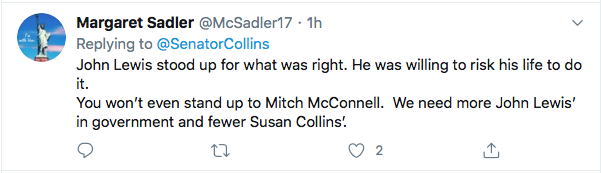 Screen-Shot-2020-07-18-at-11.17.47-AM Susan Collins Attempts John Lewis Tribute But Fails Miserably Election 2020 Featured Politics Top Stories Twitter 