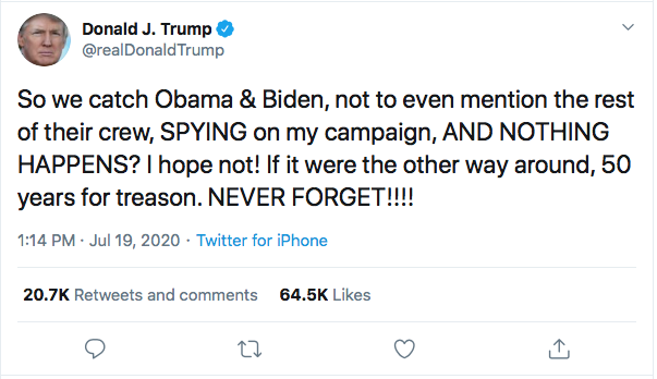 Screen-Shot-2020-07-19-at-2.26.14-PM Trump Snaps & Demands 50 Years Prison For Biden Over 'Treason' Donald Trump Election 2020 Featured Politics Top Stories Twitter 