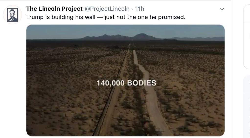 Screen-Shot-2020-07-19-at-7.51.51-AM 'The Lincoln Project' Hits Trump Over COVID-19 Deaths With Viral New Video Coronavirus Featured National Security Politics Top Stories 