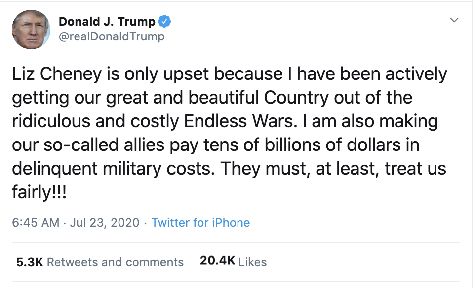 Screen-Shot-2020-07-23-at-7.09.51-AM Trump Tweets About 1.5 Years Prison For Hillary During Thursday Freakout Election 2020 Featured Military Politics Top Stories 