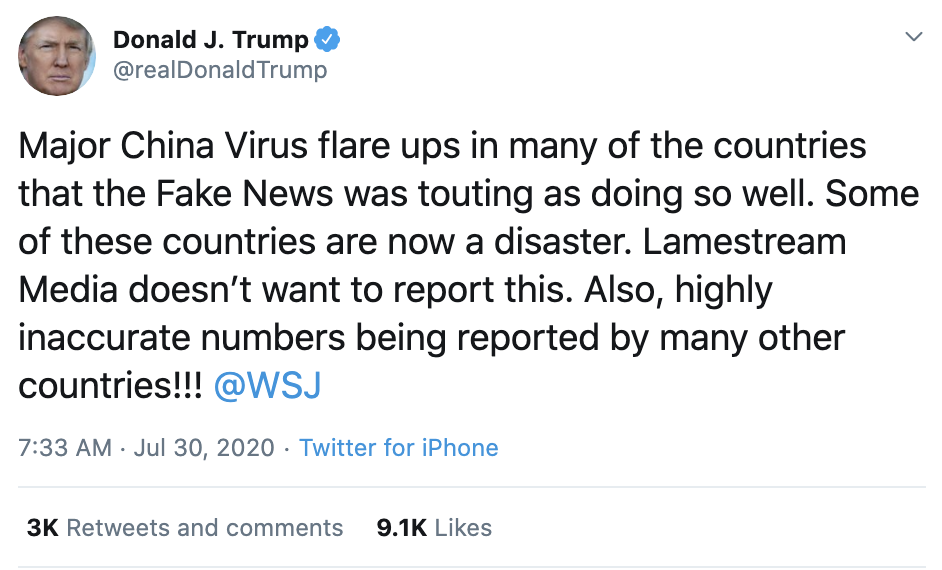 Screen-Shot-2020-07-30-at-7.43.41-AM Trump Live Tweets Deranged Multi-Tweet Early Morning Mental Collapse Coronavirus Election 2020 Featured Politics Top Stories 