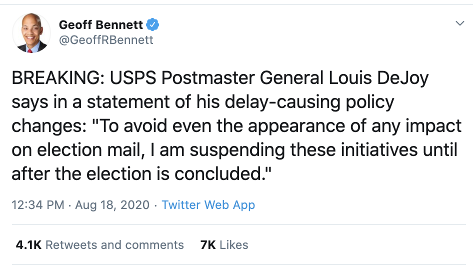 Screen-Shot-2020-08-18-at-1.04.11-PM Democrats Defeat Trump's USPS General With Immediate Stoppage Of Changes Crime Election 2020 Featured Politics Top Stories 