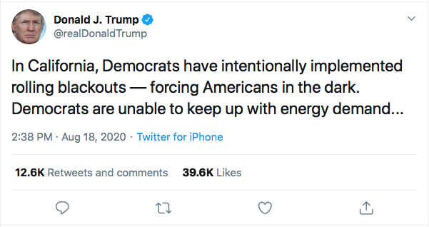 Screen-Shot-2020-08-18-at-4.16.32-PM Trump Tweets Deranged Conspiracy About Democrats Stealing Electricity Donald Trump Election 2020 Environment Featured Politics Top Stories Twitter 