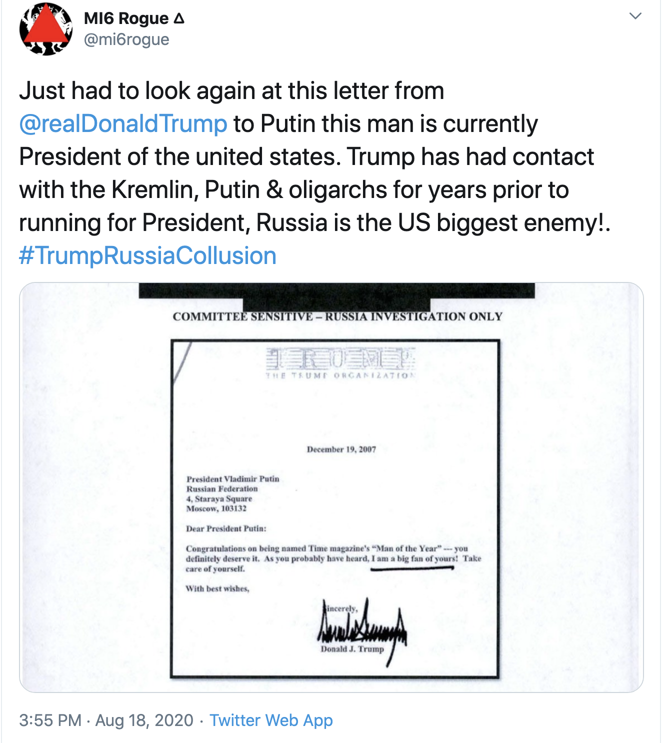 Screen-Shot-2020-08-23-at-11.44.13-AM Trump's Pathetic 'Fan Boy' Letter To Putin Uncovered Via Federal Investigation Election 2020 Featured Politics Russia Top Stories 