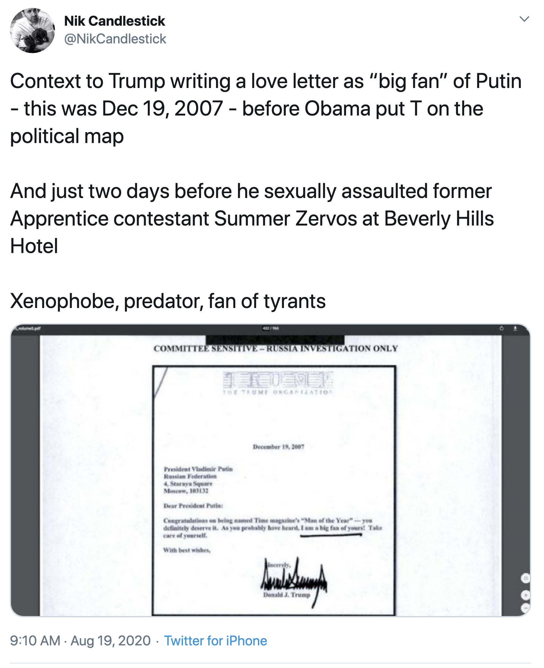 Screen-Shot-2020-08-23-at-11.47.24-AM Trump's Pathetic 'Fan Boy' Letter To Putin Uncovered Via Federal Investigation Election 2020 Featured Politics Russia Top Stories 