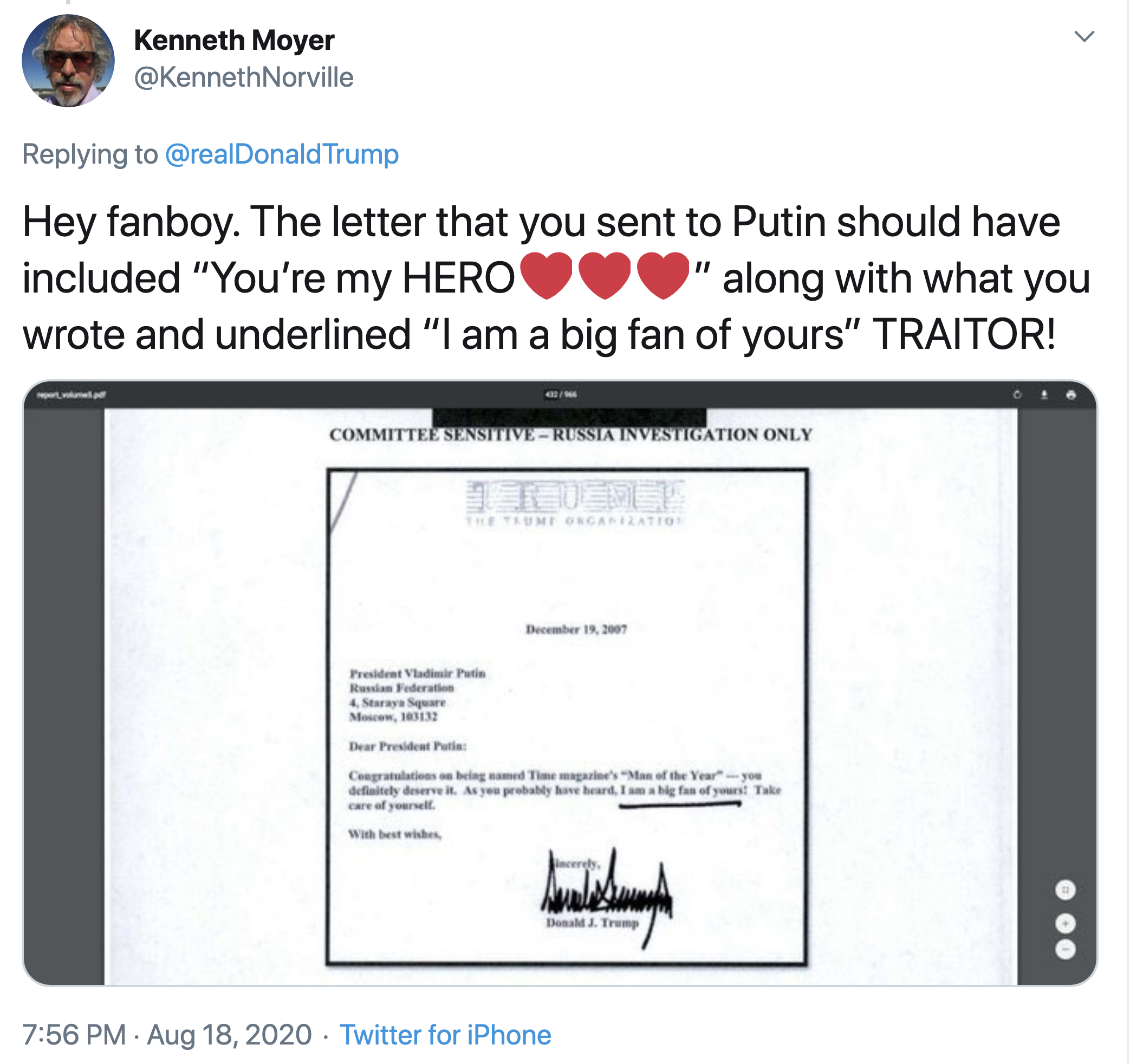Screen-Shot-2020-08-23-at-11.54.38-AM Trump's Pathetic 'Fan Boy' Letter To Putin Uncovered Via Federal Investigation Election 2020 Featured Politics Russia Top Stories 