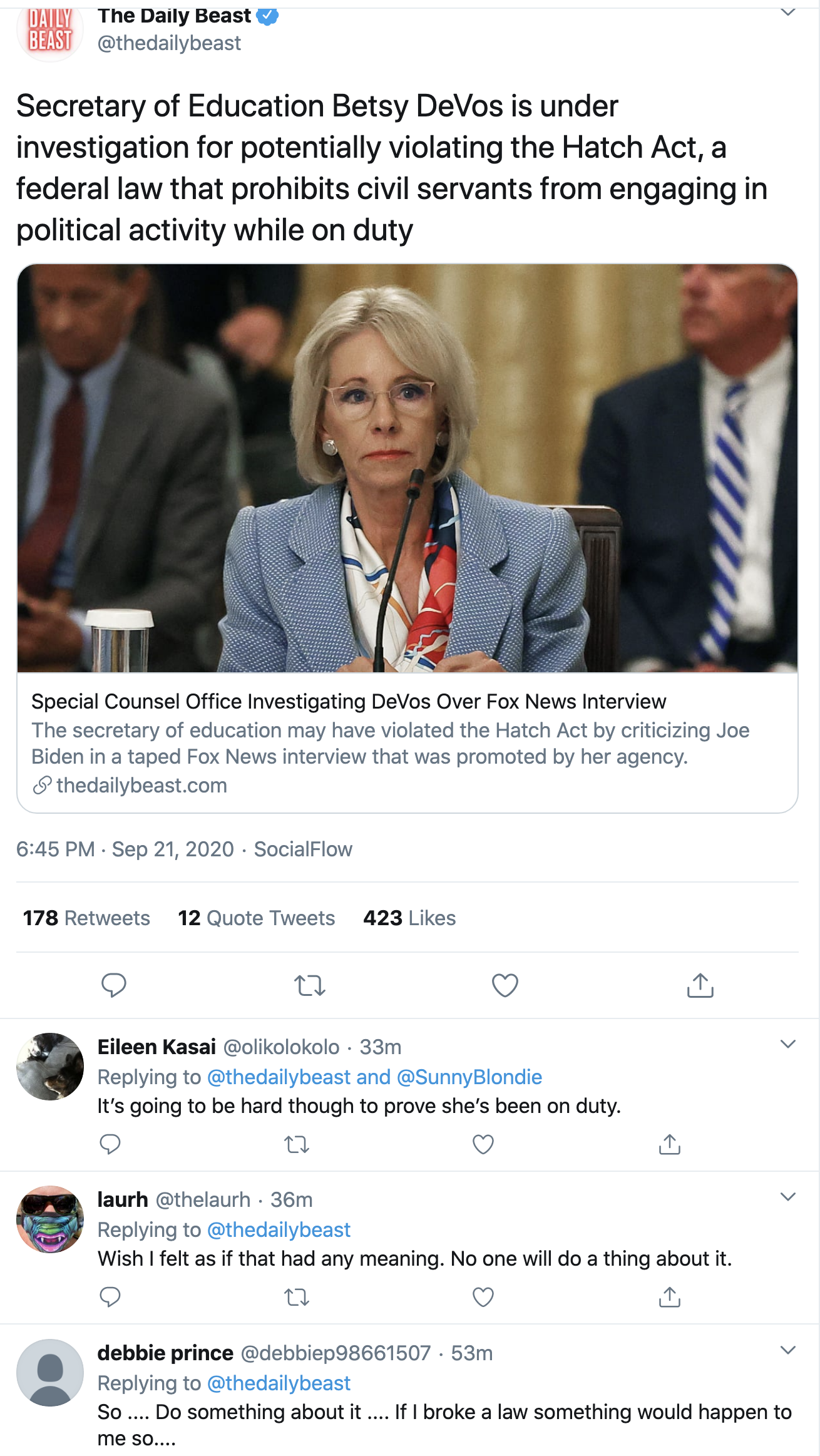 Screen-Shot-2020-09-21-at-7.47.03-PM DeVos Put Under Federal Investigation By Special Council Crime Education Featured Politics Top Stories 