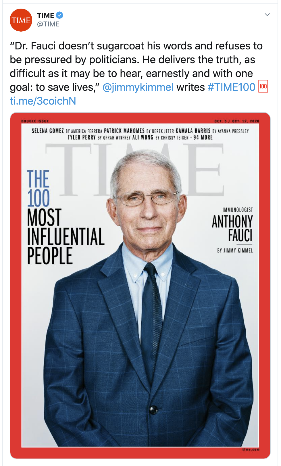 Screen-Shot-2020-09-23-at-10.17.55-AM 'TIME' Magazine's List Of 100 Top Influencers Will Make Trump Crazy Black Lives Matter Featured Healthcare Politics Top Stories 