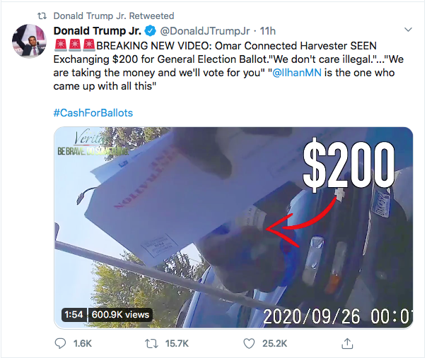 Screen-Shot-2020-09-29-at-9.49.48-AM Ilhan Omar 'Ballot Harvesting' Narrative Fully Debunked By Evidence Conspiracy Theory Donald Trump Election 2020 Featured Politics Top Stories Twitter 