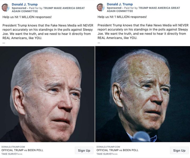 ad-lies Trump Campaign Caught Photo-Shopping Images Of Biden Looking Old Donald Trump Election 2020 Politics Social Media Top Stories 