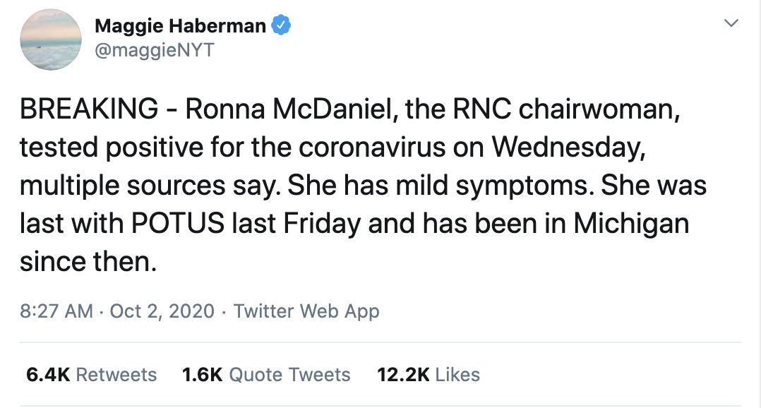 Screen-Shot-2020-10-02-at-8.53.35-AM RNC Chair Ronna McDaniel Tests Positive For Coronavirus Coronavirus Featured National Security Politics Top Stories 