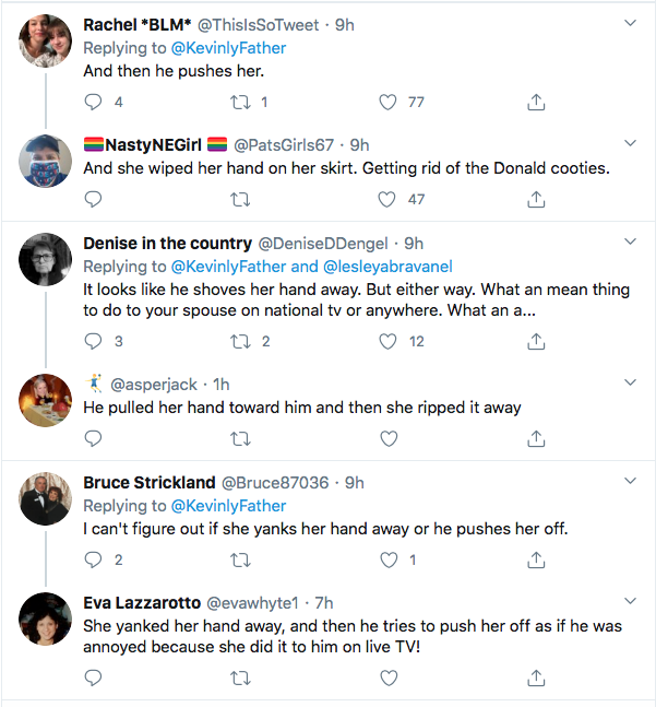 Screen-Shot-2020-10-23-at-9.12.46-AM Melania Pushes Trump's Hand Away During Post-Debate Snub Donald Trump Election 2020 Featured Politics Top Stories Twitter 