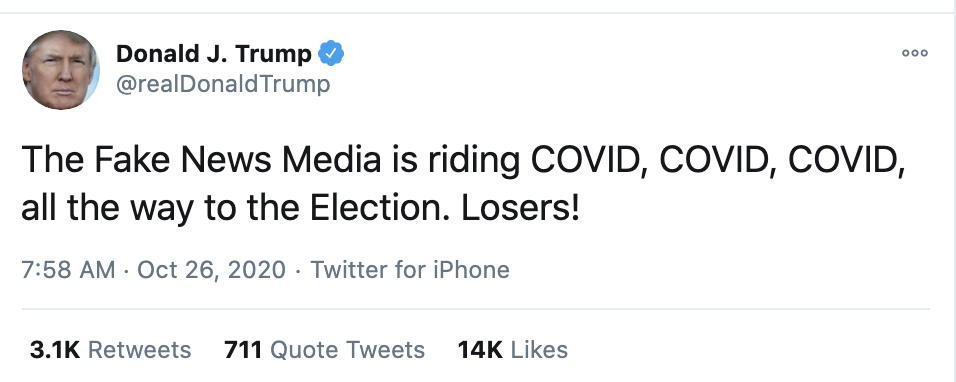 Screen-Shot-2020-10-26-at-8.04.39-AM Trump Sees Monday Polls & Fires Off 9-Tweet Eruption Of Crazy Coronavirus Crime Featured Politics Top Stories 