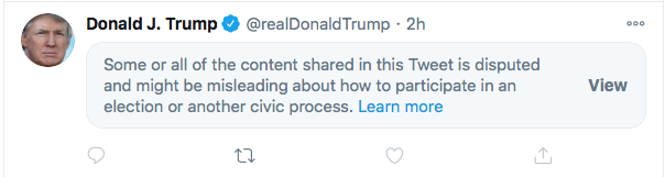 Screen-Shot-2020-10-26-at-9.45.04-PM Twitter Penalizes Trump’s Account After Latest Election Lies Donald Trump Election 2020 Featured Politics Top Stories 