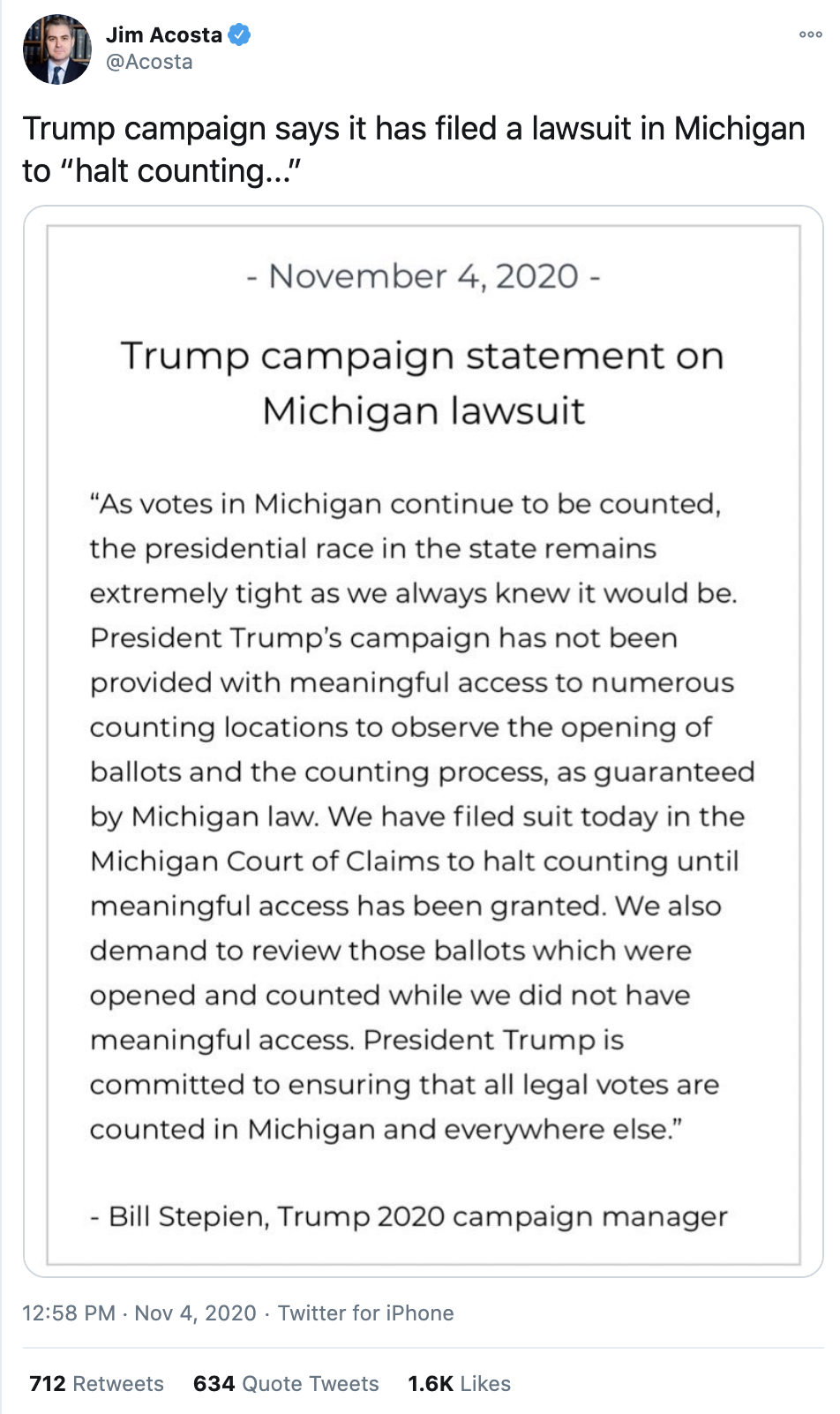 Screen-Shot-2020-11-04-at-1.16.14-PM Trump Files Shady Legal Move To Halt Michigan Ballot Counting Domestic Policy Election 2020 Featured Politics Top Stories 