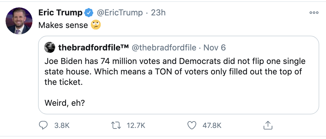 Screen-Shot-2020-11-08-at-8.53.34-AM Eric & Don Jr Live Tweet Their Weekend Mental Breakdowns Corruption Election 2020 Featured Top Stories 