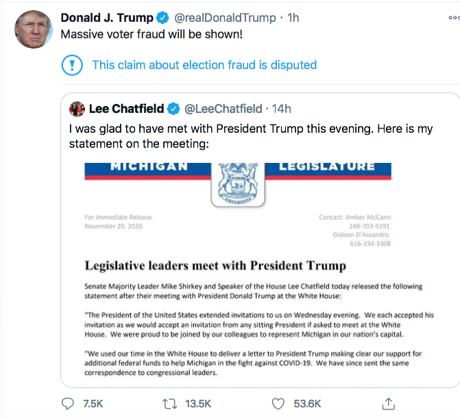 Screen-Shot-2020-11-21-at-9.28.13-AM Trump Has Saturday Morning Hissy-Fit After Seeing Latest Court Losses Conspiracy Theory Donald Trump Election 2020 Featured Politics Top Stories Twitter 