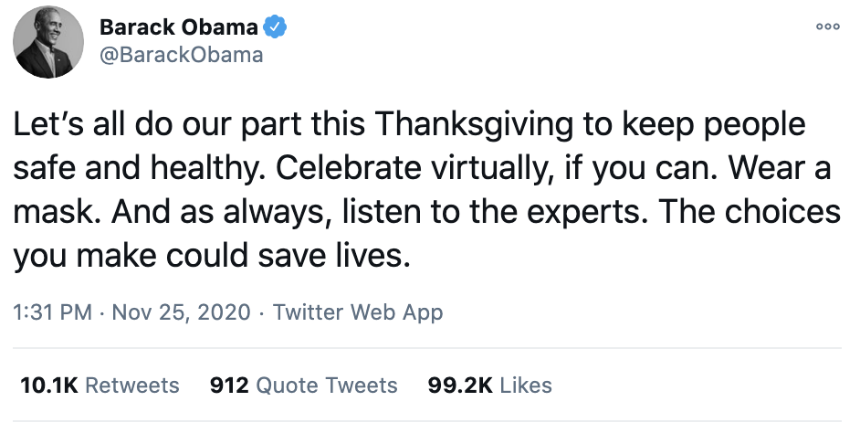 Screen-Shot-2020-11-25-at-4.42.10-PM Obama Shows Trump How To Lead During Thanksgiving Message To America Coronavirus Featured Politics Top Stories 