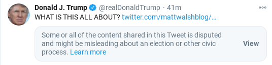 Screenshot-2020-11-04-at-11.16.40-AM Twitter Takes Abrupt Action Against Trump's Account Over Election Lies Donald Trump Election 2020 Politics Top Stories 