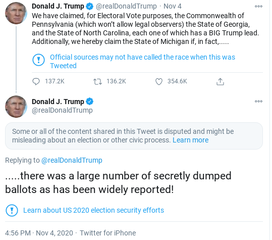 Screenshot-2020-11-06-at-3.57.41-PM 100s Of Ballots Discovered In Postal Facilities In PA & N.C. Donald Trump Election 2020 Politics Top Stories 