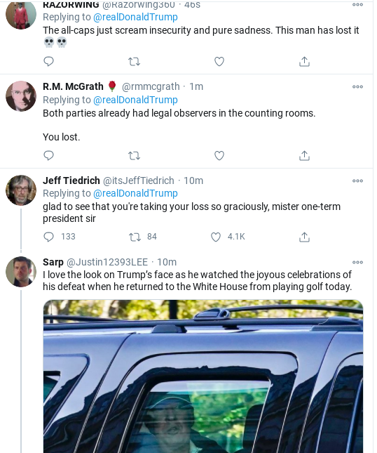 Screenshot-2020-11-07-at-5.34.52-PM Trump Goes Ballistic After Returning To W.H. Surrounded By Victory Party Corruption Donald Trump Election 2020 Politics Social Media Top Stories 