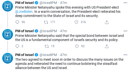 Screenshot-2020-11-17-at-1.45.11-PM Israeli PM Netanyahu Snubs Trump & Calls President-Elect Biden Donald Trump Election 2020 Politics Top Stories 