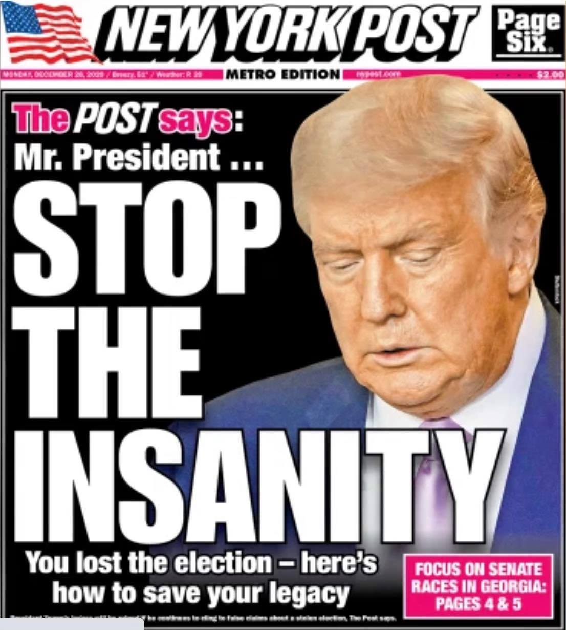 133939540_410538680065640_6171478232749011609_n NY Post Hits Trump With Embarrassing New Cover Image Conspiracy Theory Donald Trump Election 2020 Featured Politics Top Stories Twitter 