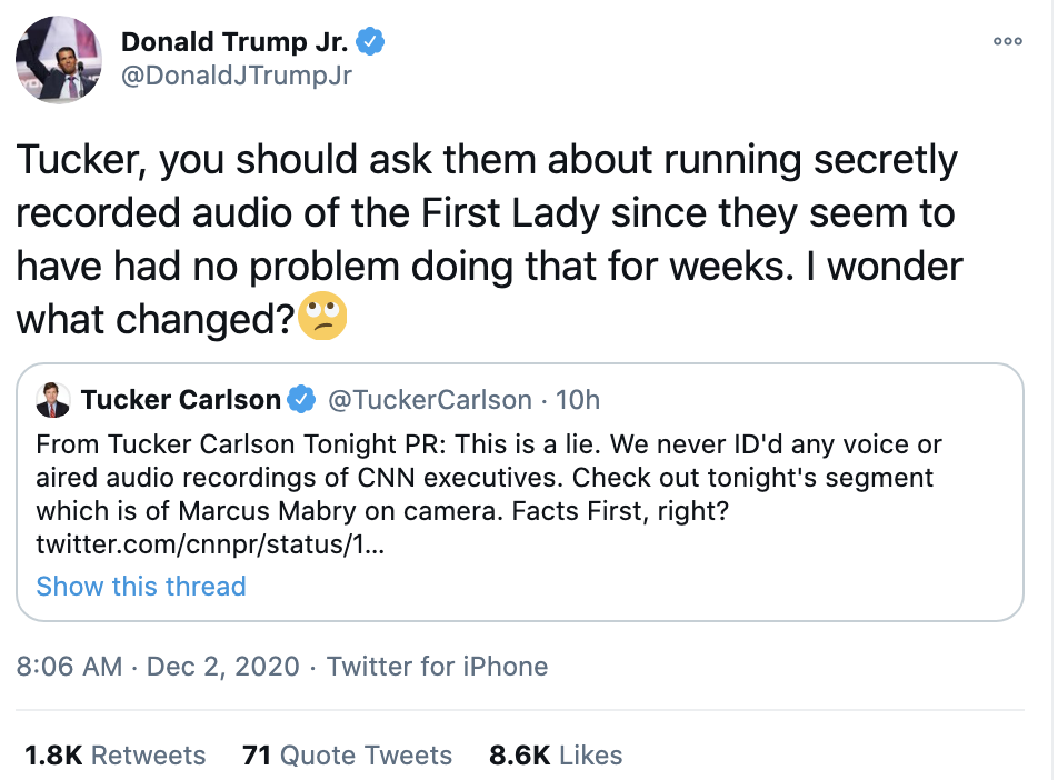 Screen-Shot-2020-12-02-at-8.49.11-AM Don Jr. Melts Down Like A Maniac After Day Of Horrible News Conspiracy Theory Fact-Checker Featured Politics Top Stories 
