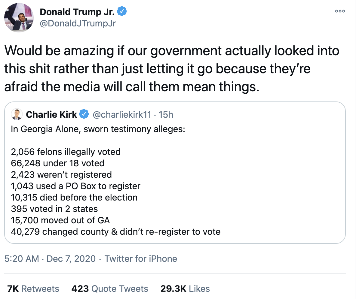 Screen-Shot-2020-12-07-at-8.28.53-AM Donald Trump Jr Is Publicly Unraveling In Front Of America Domestic Policy Donald Trump Featured Politics Top Stories 