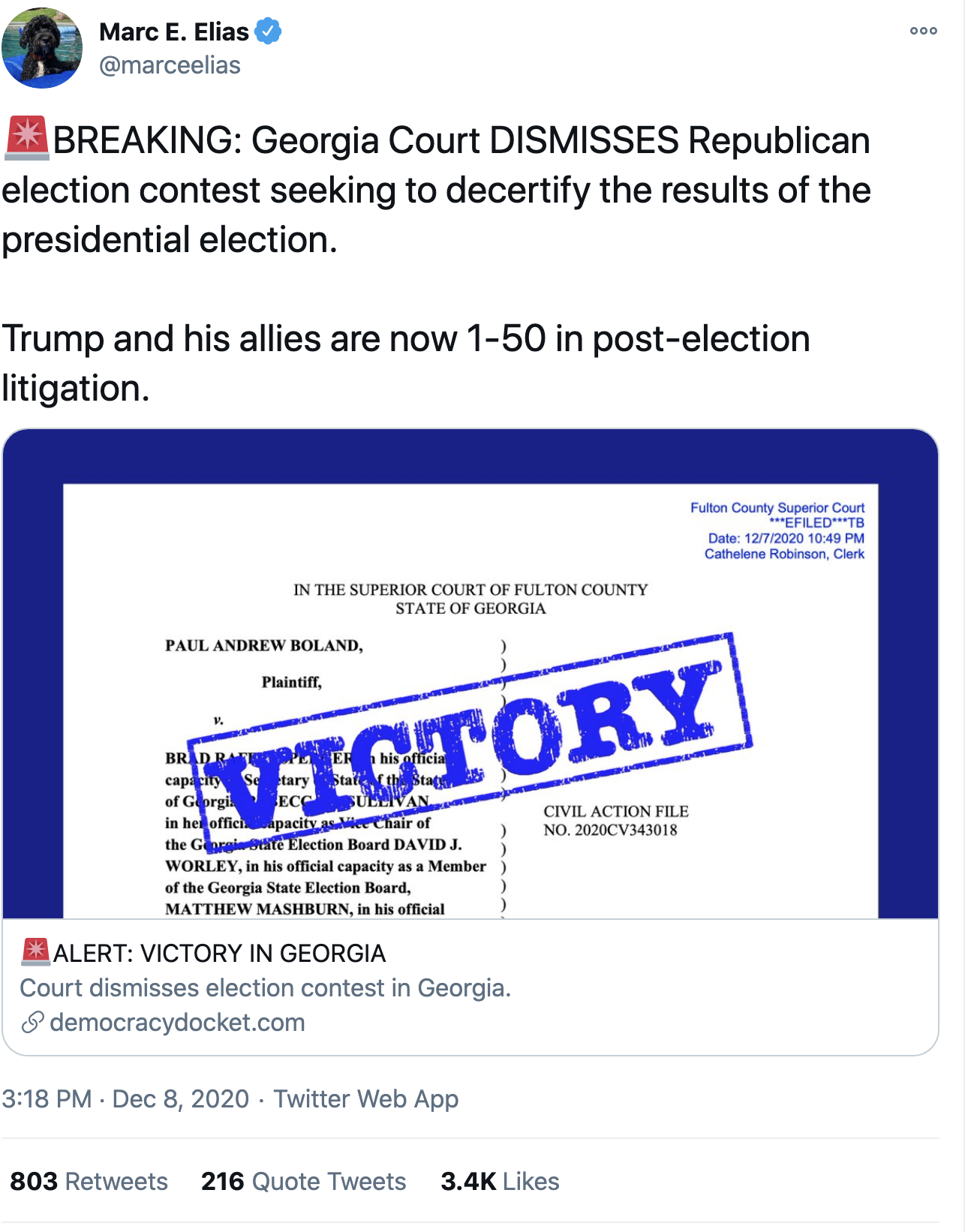 Screen-Shot-2020-12-08-at-3.27.42-PM Georgia Court Issues 50th Court Defeat For Trump Allies Corruption Crime Featured Politics Top Stories 